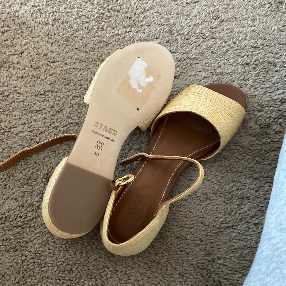 STAUD Catharine raffia and leather sandals - Picture 6 of 7